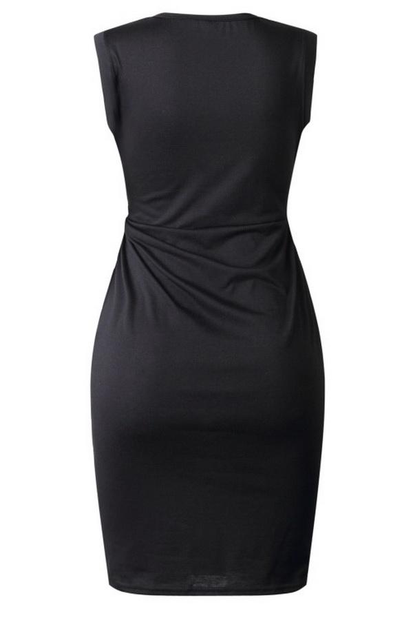 Irregular Round-necked Sleeveless Dress