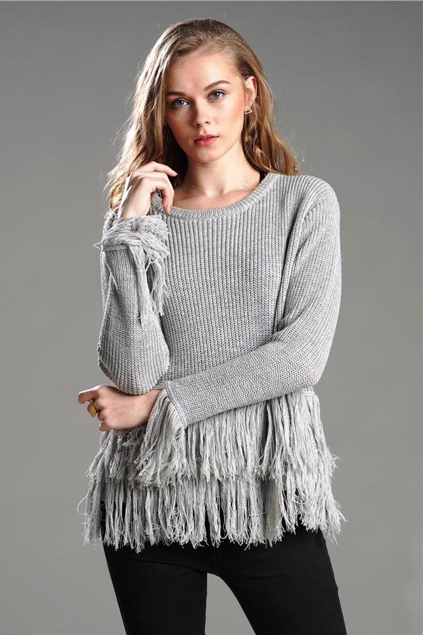 Joyful Tassels Knit Sweater