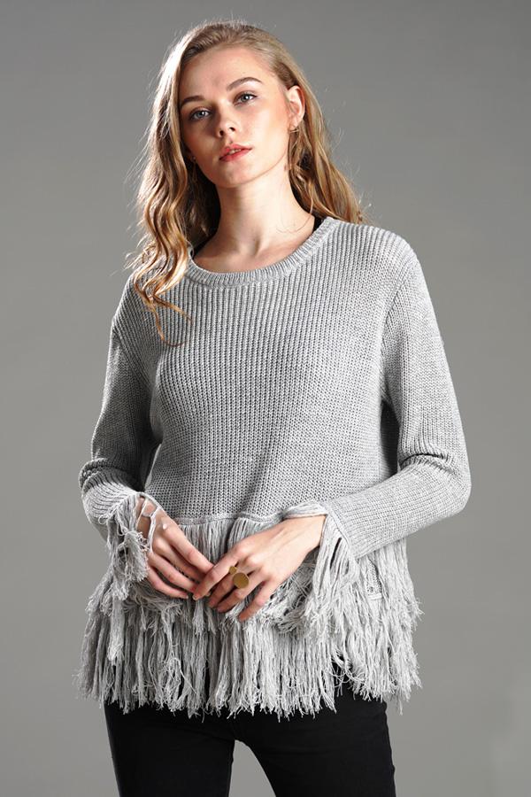 Joyful Tassels Knit Sweater