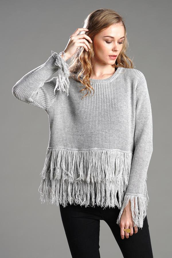 Joyful Tassels Knit Sweater