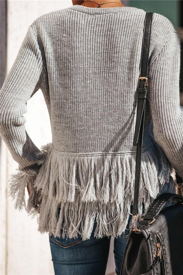 Joyful Tassels Knit Sweater