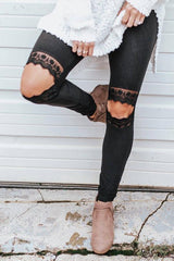 Lace Cut Out Skinny Pants