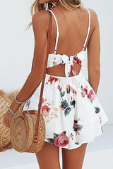 Lace Floral Sleeveless Romper