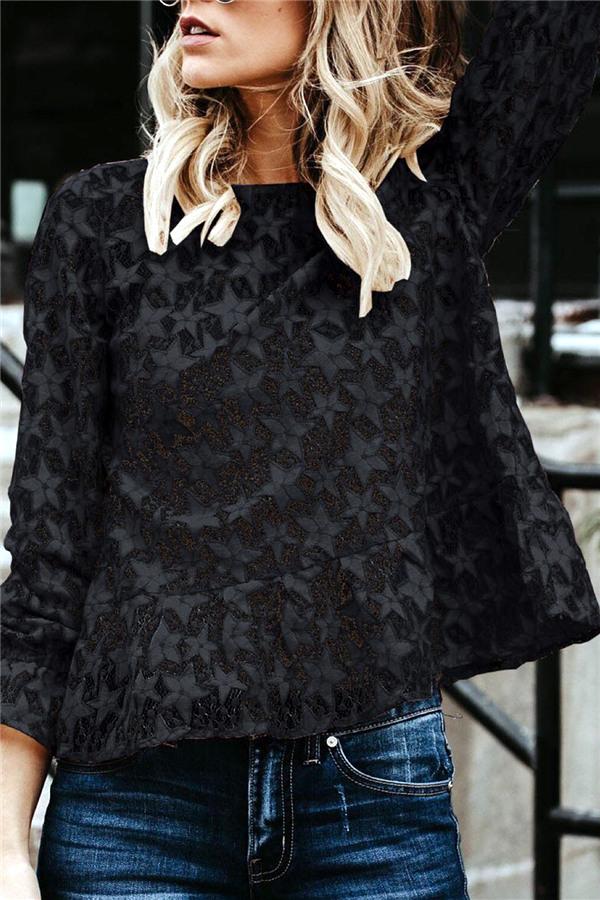 Lace Hollow Out Blouse