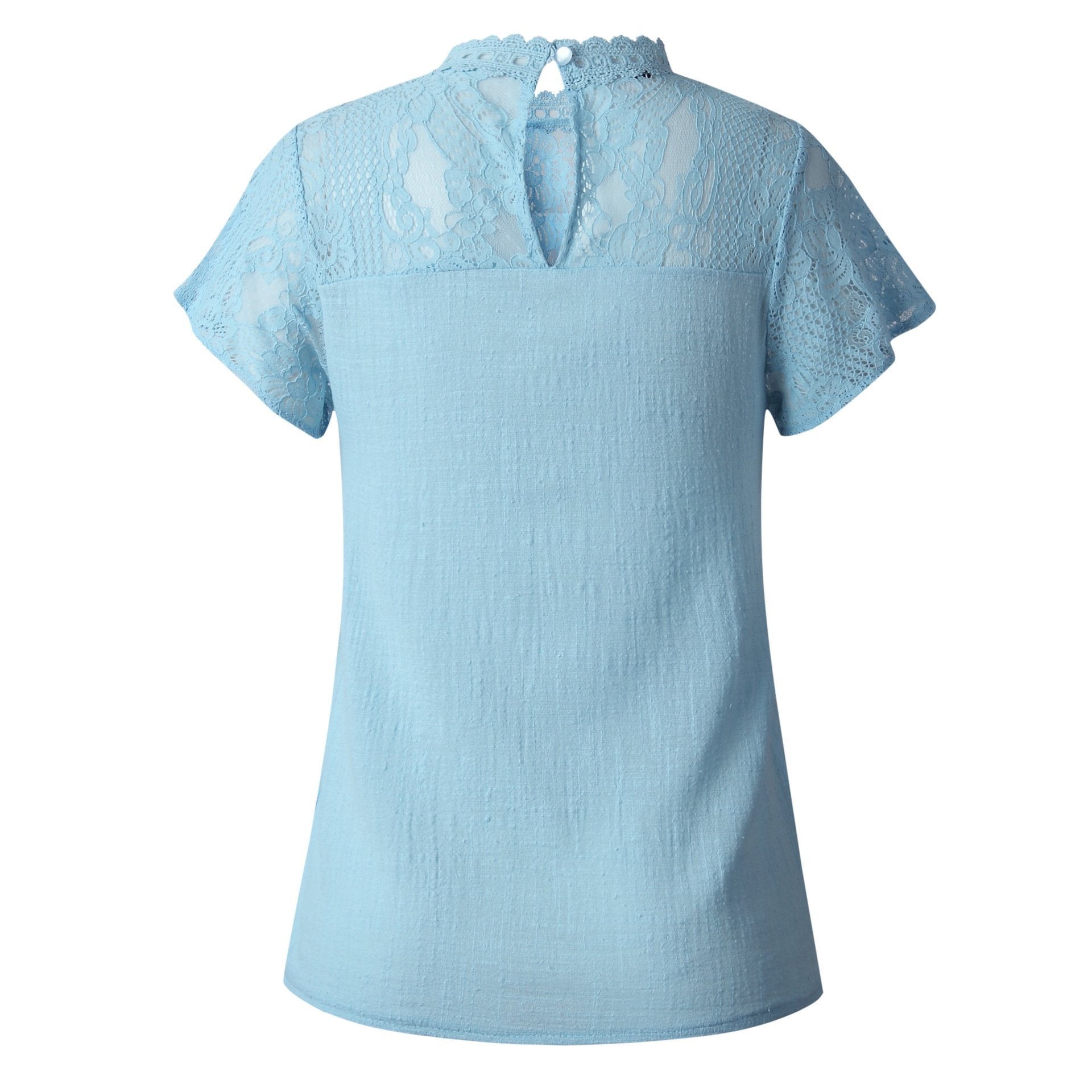 Lace Hollow Out Round Neck Tee