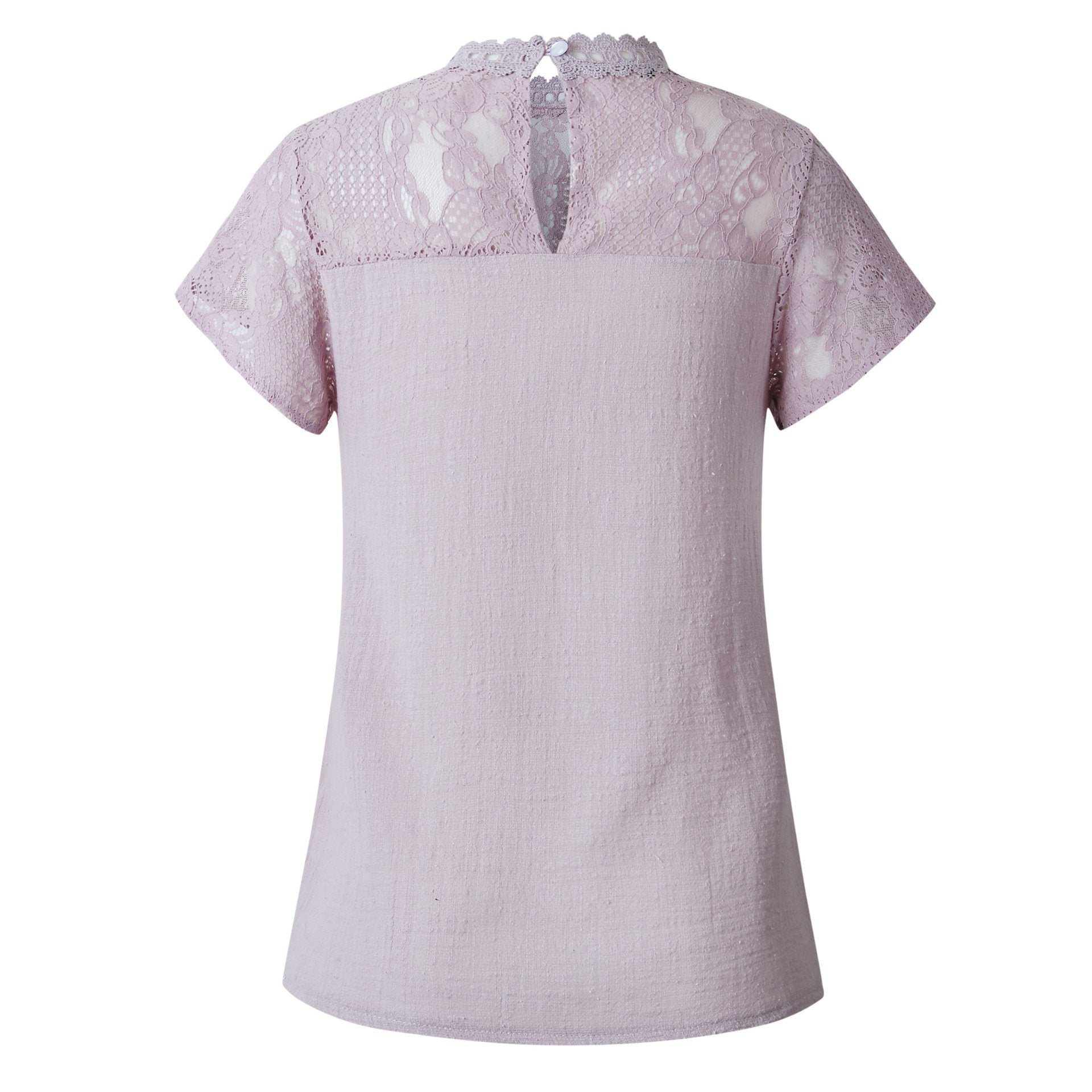 Lace Hollow Out Round Neck Tee