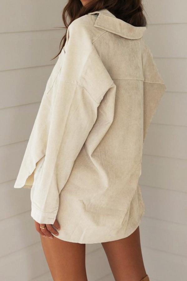 Lapel Long Sleeved Loose Shirt