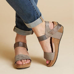 Large Size Summer Med Wedge Comfortable Platform Sandals