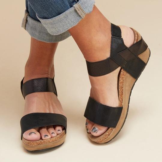 Large Size Summer Med Wedge Comfortable Platform Sandals