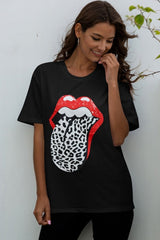 Large Tongue Leopard T-shirt