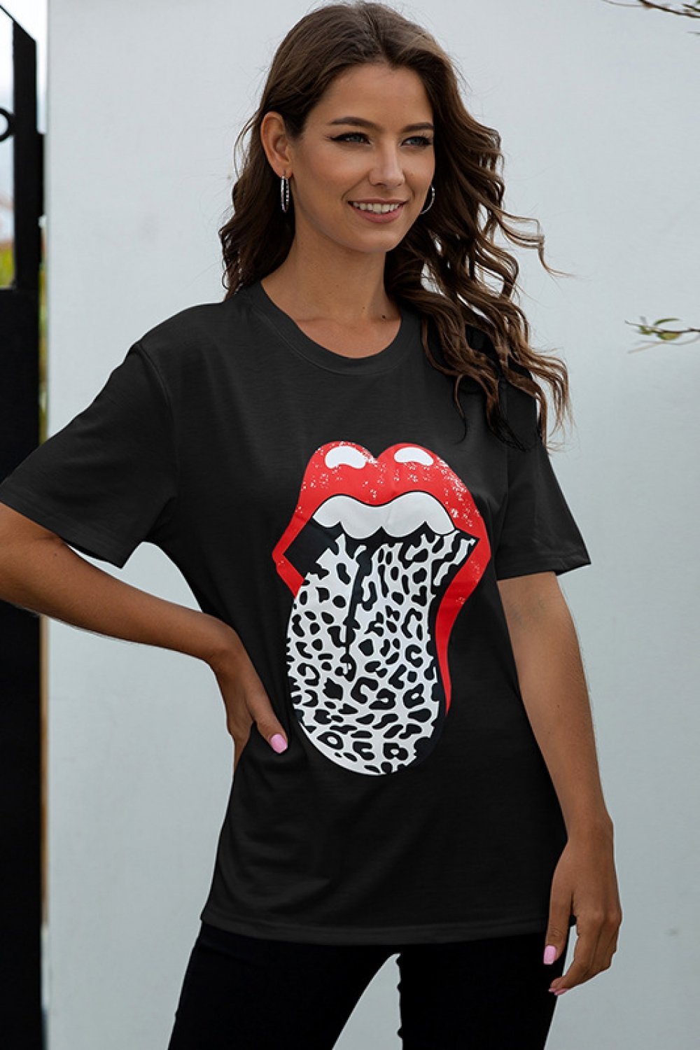 Large Tongue Leopard T-shirt