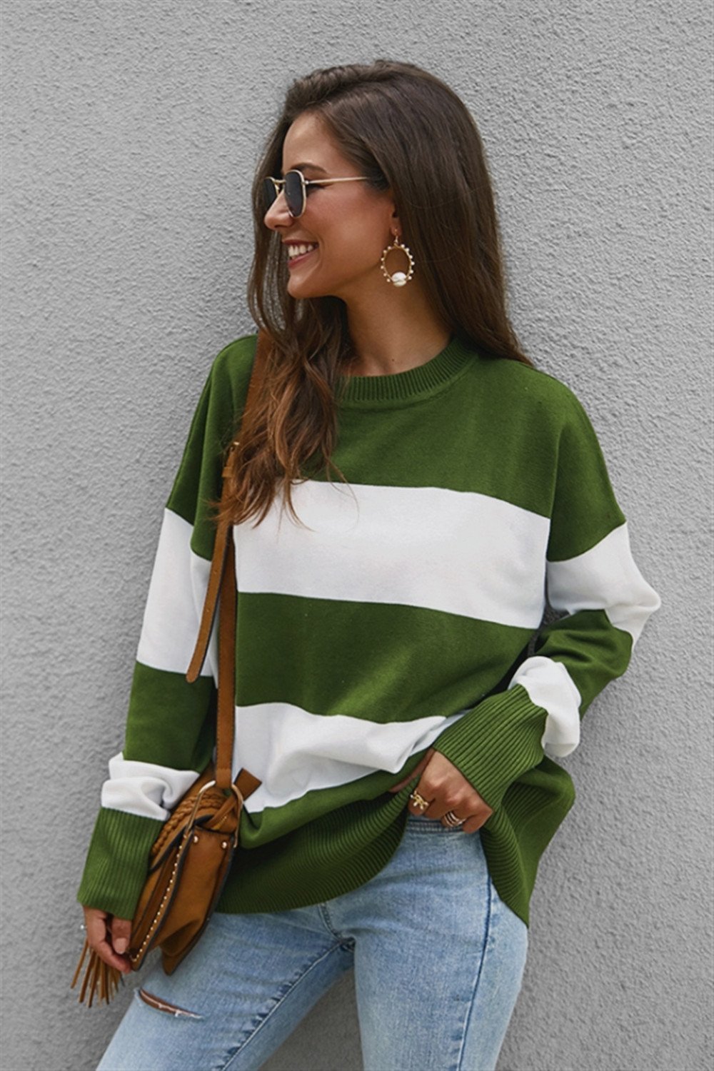 Leisure Color Block Loose Sweater