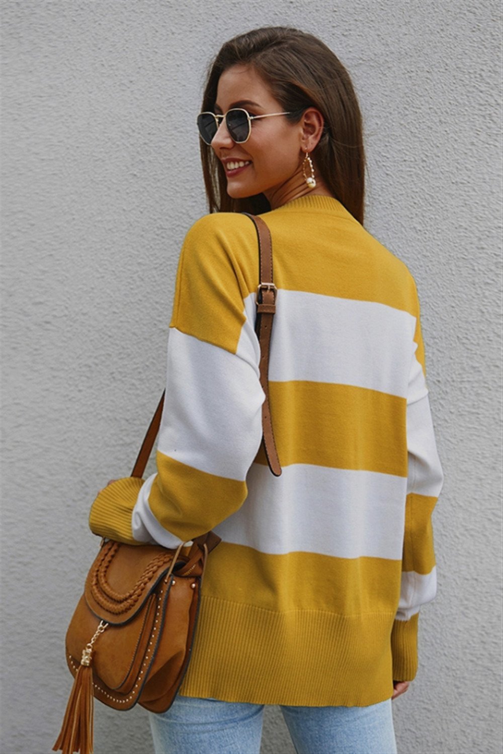 Leisure Color Block Loose Sweater