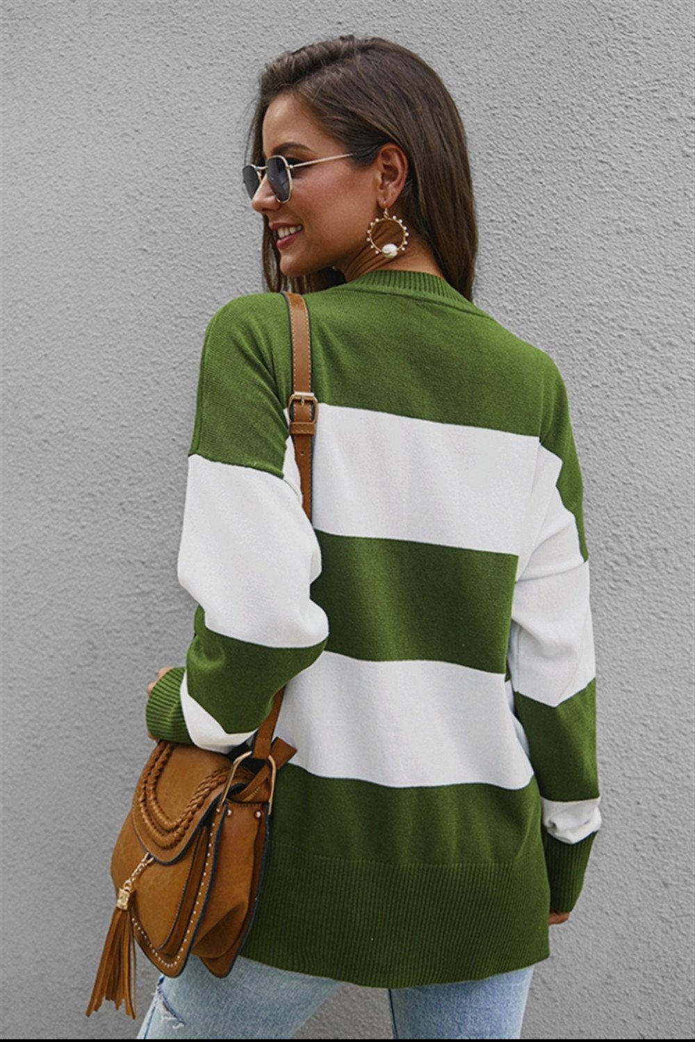 Leisure Color Block Loose Sweater