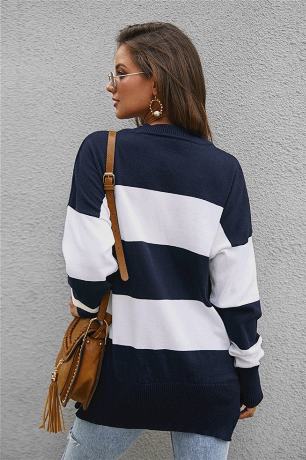 Leisure Color Block Loose Sweater