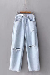 Leisure Frayed Wide Leg Jeans