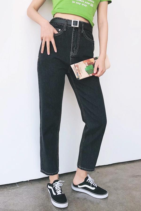 Leisure High-waisted Straight Jeans