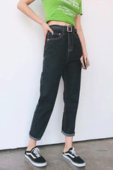 Leisure High-waisted Straight Jeans