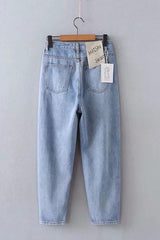 Leisure Zip Fly High-waisted Jeans