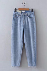 Leisure Zip Fly High-waisted Jeans