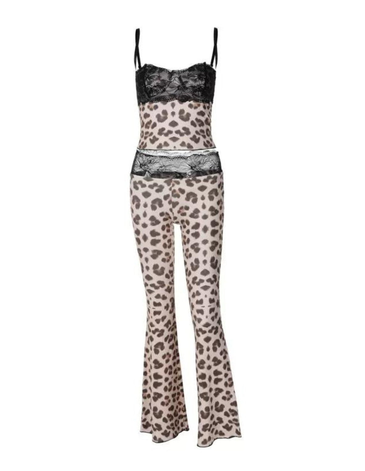 Samora Leopard Mesh Camisole Set