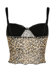 Toby Leopard Print Mesh Crop Top