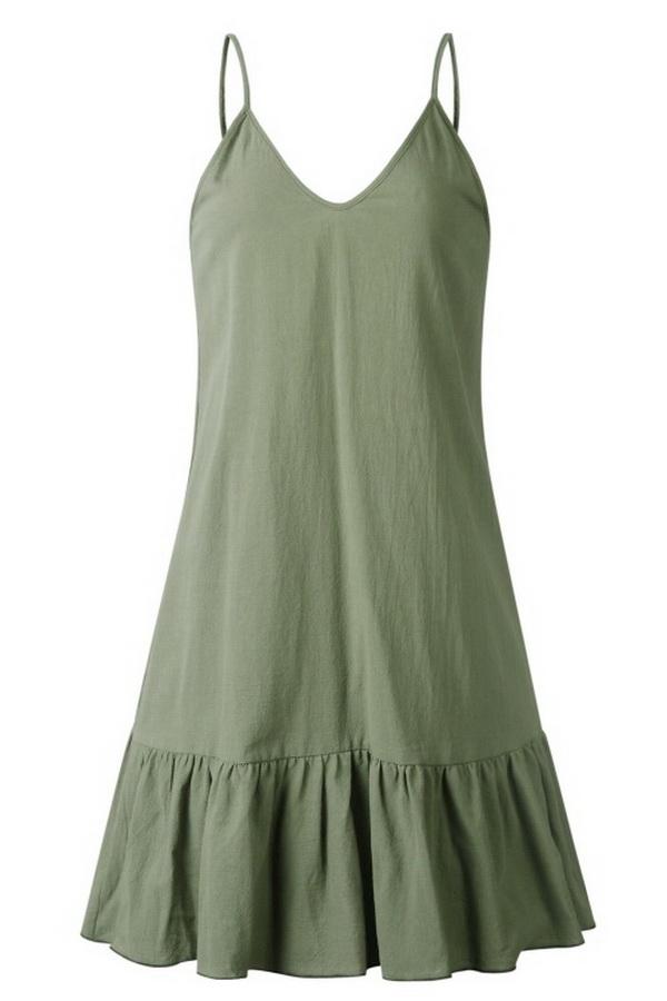 Irregular Round-necked Sleeveless Dress